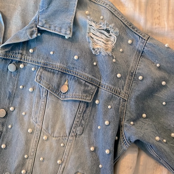 Free People Pearl Denim Jacket - Small - Picture 3 of 7